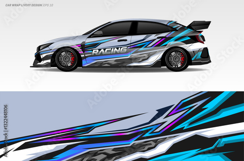 Car side body livery design. abstract sticker design for vehicle vinyl wrap, racing car, rally, adventure and livery