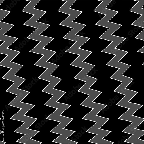 Diagonal zigzag lines seamless pattern. Curves print. Linear waves motif. Striped background. Angled jagged stripes ornament. Slanted wavy stripe figures. Tilted broken line shapes wallpaper. Vector