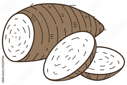 Taro Root Vector Illustration for Food and Agriculture Designs