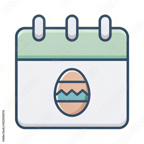 Filled outline Calendar with Easter icon. Spring Christian Holiday symbol. Vector. illustration vector on white background