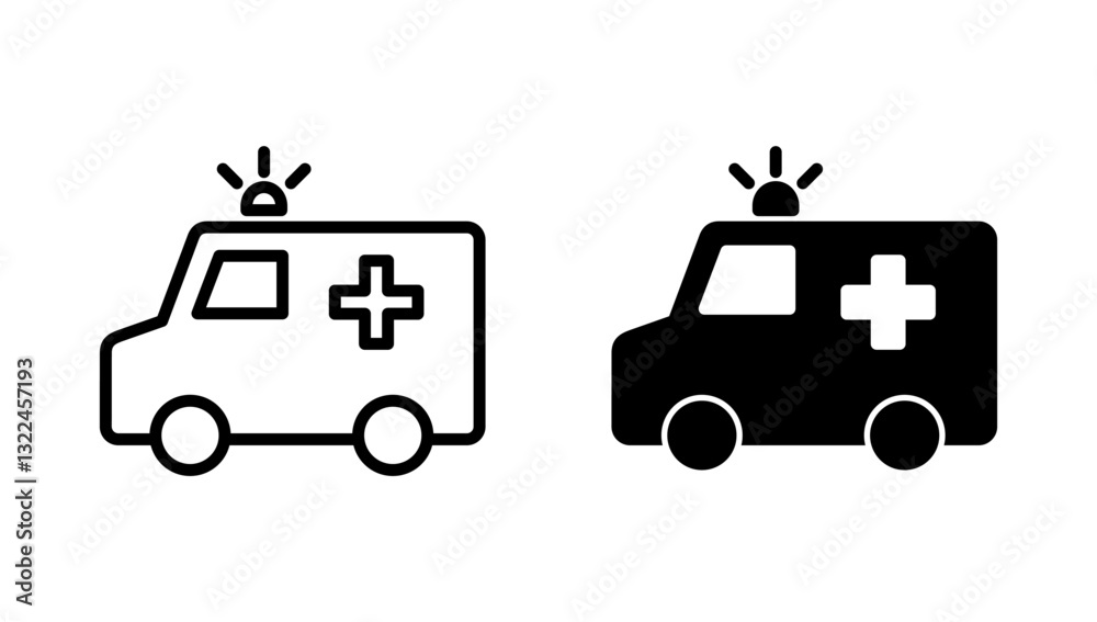 Ambulance icon vector. ambulance truck sign and symbol. ambulance car