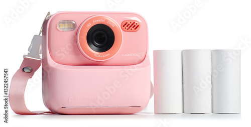 Kids instant photo camera with roll termal photo paper