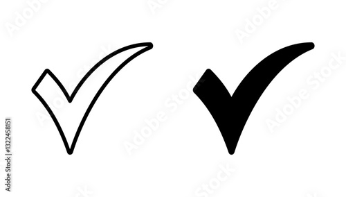 Check mark icon vector. Tick mark sign and symbol