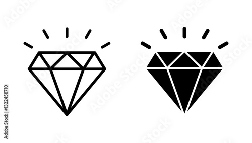 Diamond icon vector. diamond gems sign and symbol