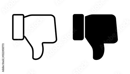 Dislike icon vector. dislike sign and symbol. Hand with thumb down