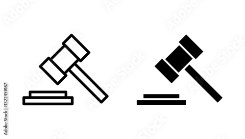 Gavel icon vector. judge gavel sign and symbol. law icon. auction hammer