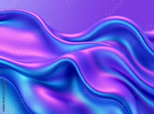Wallpaper Mural Futuristic Glossy 3D Liquid Waves  Torontodigital.ca