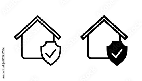 home insurance icon vector. home protection sign and symbol