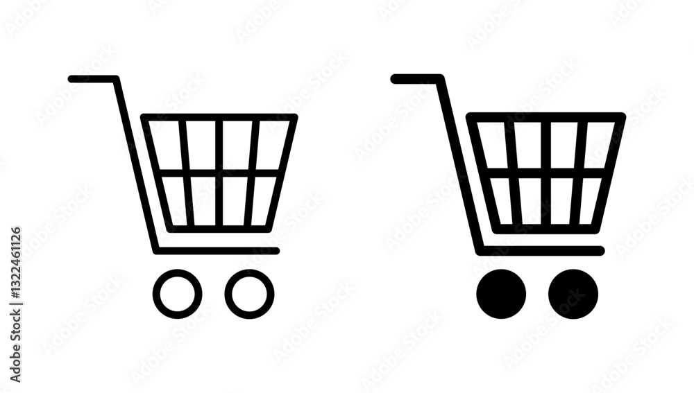 Shopping icon vector. Shopping cart sign and symbol. Trolley icon Shopping icon vector. Shopping cart sign and symbol. Trolley icon
