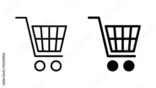 Shopping icon vector. Shopping cart sign and symbol. Trolley icon
