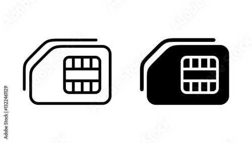 Sim card icon vector. dual sim card sign and symbol