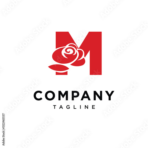Free Download Letter M Rose Flower Logo Icon Vector - GFXLoad