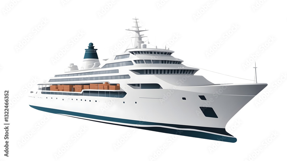 Modern Cruise Ship Sailing on the Ocean Luxury Travel and Vacation Concept Modern Cruise Ship Sailing on the Ocean Luxury Travel and Vacation Concept