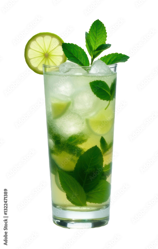 Bebida refrescante de limón con hierba buena, mojito. PNG. Bebida refrescante de limón con hierba buena, mojito. PNG.