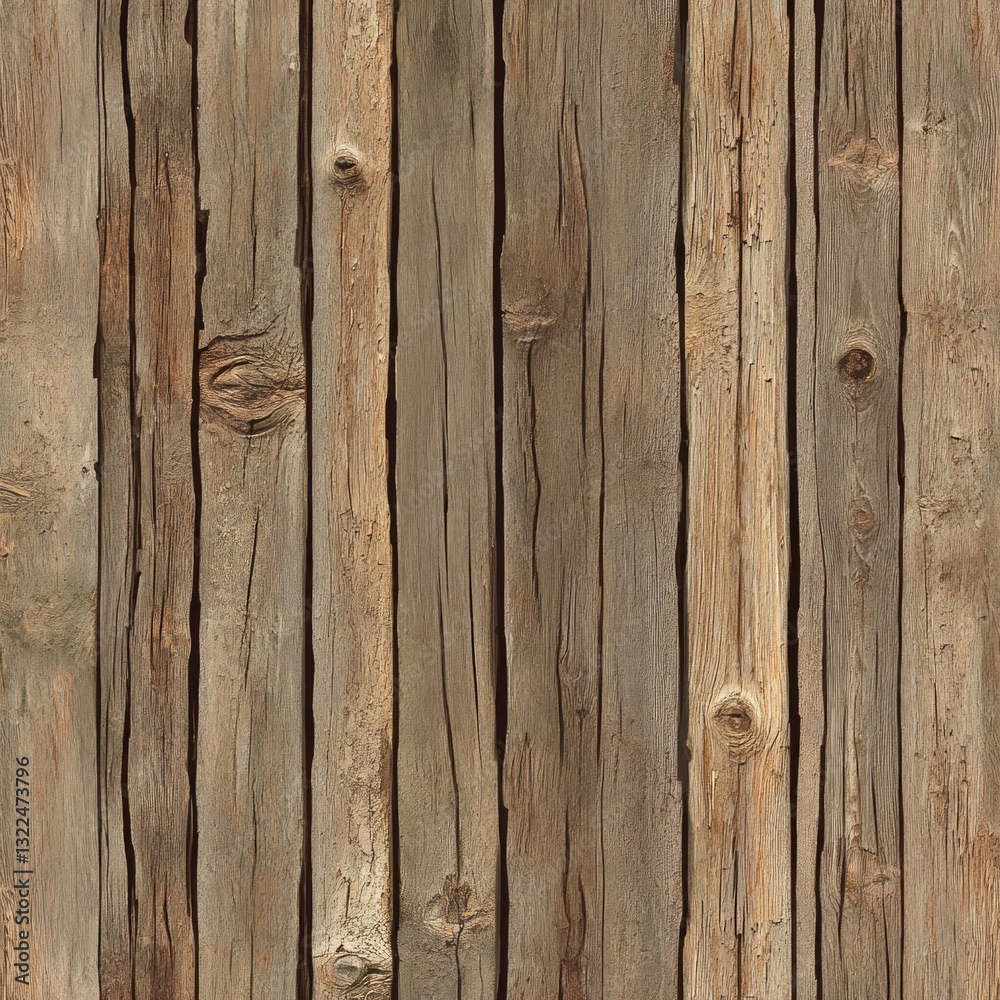 Naklejka premium Seamless texture of rustic vertical wooden planks.