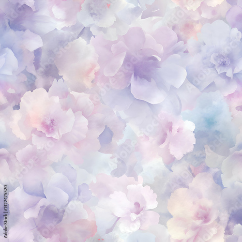 Pastel Watercolor Floral Pattern. Delicate Flower Art