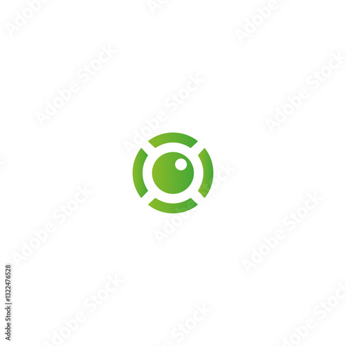 Camera lens icon logo flat vector design