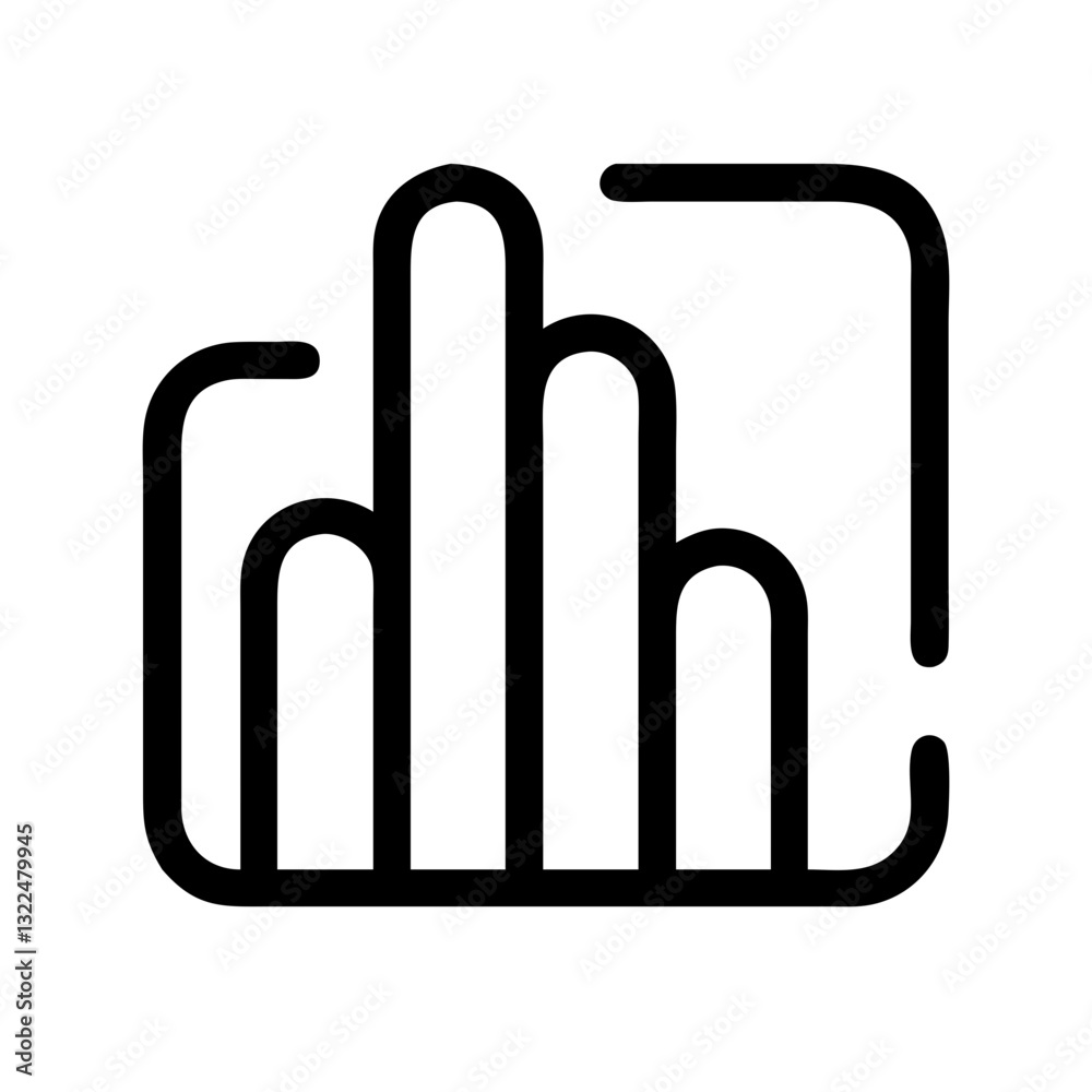 City skyline icon in a modern design style on a white background City skyline icon in a modern design style on a white background