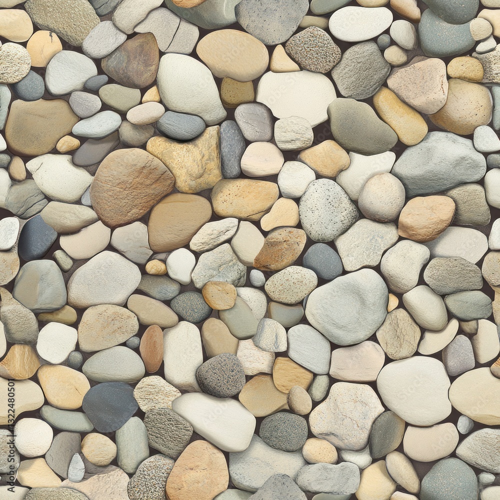 Seamless texture of various smooth stones in neutral tones. Seamless texture of various smooth stones in neutral tones.