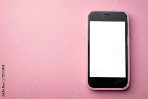 Modern smartphone displayed on a pink background for creative design or mockup.