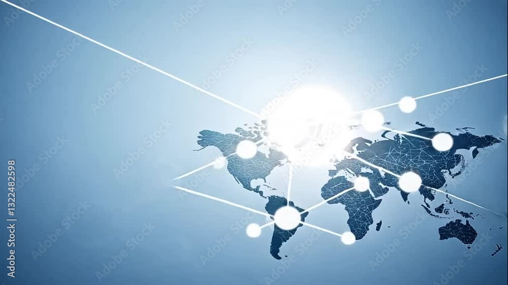 Global Network Connections World Map
