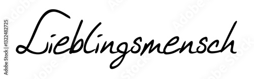 Lieblingsmensch, ein ganz besonderer Ausdruck für einen geliebten und sehr geschätzten Menschen, Schreibschrift, Vektor-Grafik, deutsch, Deutschland, Version 13