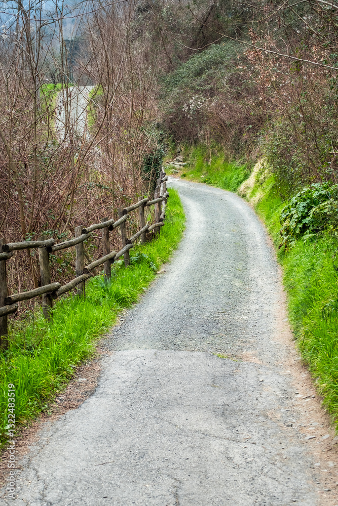 Obraz premium A country trail in Pontremoli, Tuscany, Italy