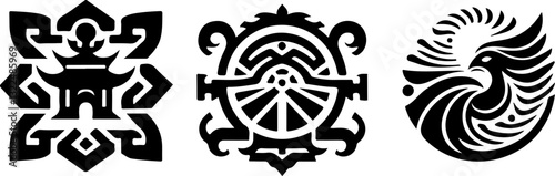 sketch vector silhouette illustration icon logo symbol mascot abstract modern ethnic traditional vintage mandala rosette 