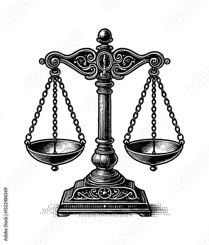 Scale Balance Justice Symbol Scales Law Legal Court Concept Symbol Object