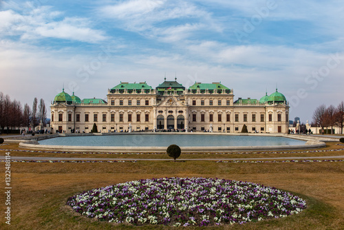 Canvas Print View of Belvedere castle in Wien