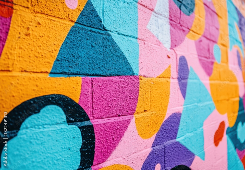 Fototapeta premium A vibrant graffiti wall with colorful spray paint designs, showcasing the dynamic and expressive nature of street art Generative AI