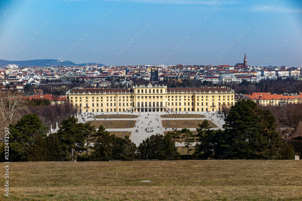 View of Schonbrunn palace in Wien