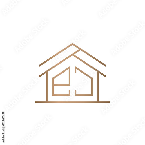 EC Luxury minimal monogram Real Estate Logo design