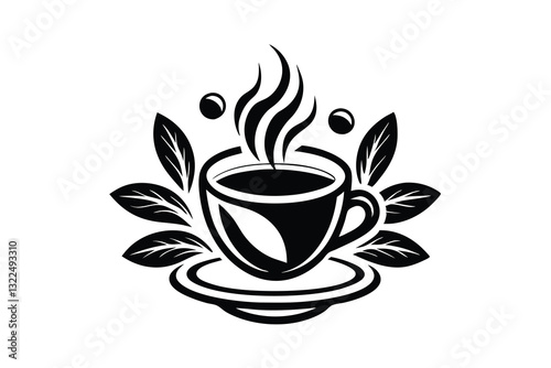 A cup of hot coffee or caffeine drink flat Vector