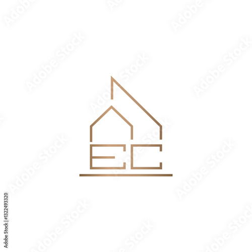 EC Luxury minimal monogram Real Estate Logo design