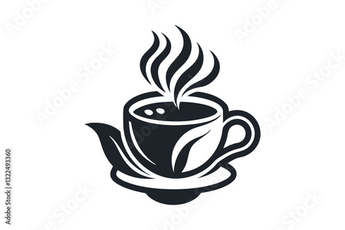 A cup of hot coffee or caffeine drink flat Vector