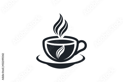 A cup of hot coffee or caffeine drink flat Vector