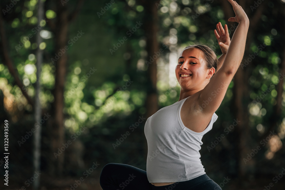 Fototapeta premium young woman doing sports outdoors