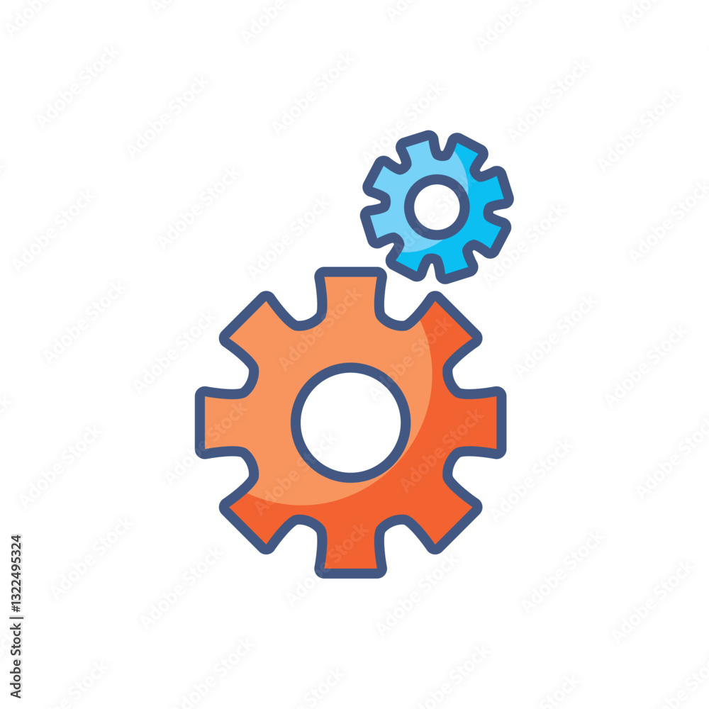 Gear icon vector image with white background Gear icon vector image with white background