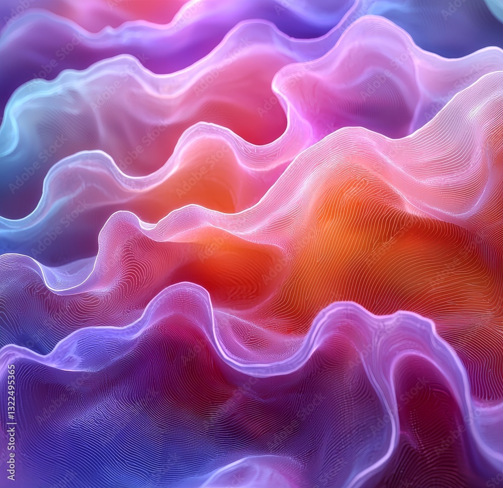 Obraz premium 3D background with vibrant, wavy geometric figures in vivid colors