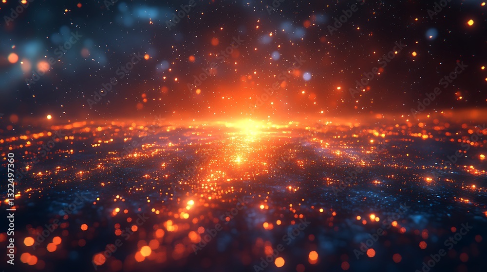 Fototapeta premium Futuristic orange blue lights with glowing effect high resolution hd background