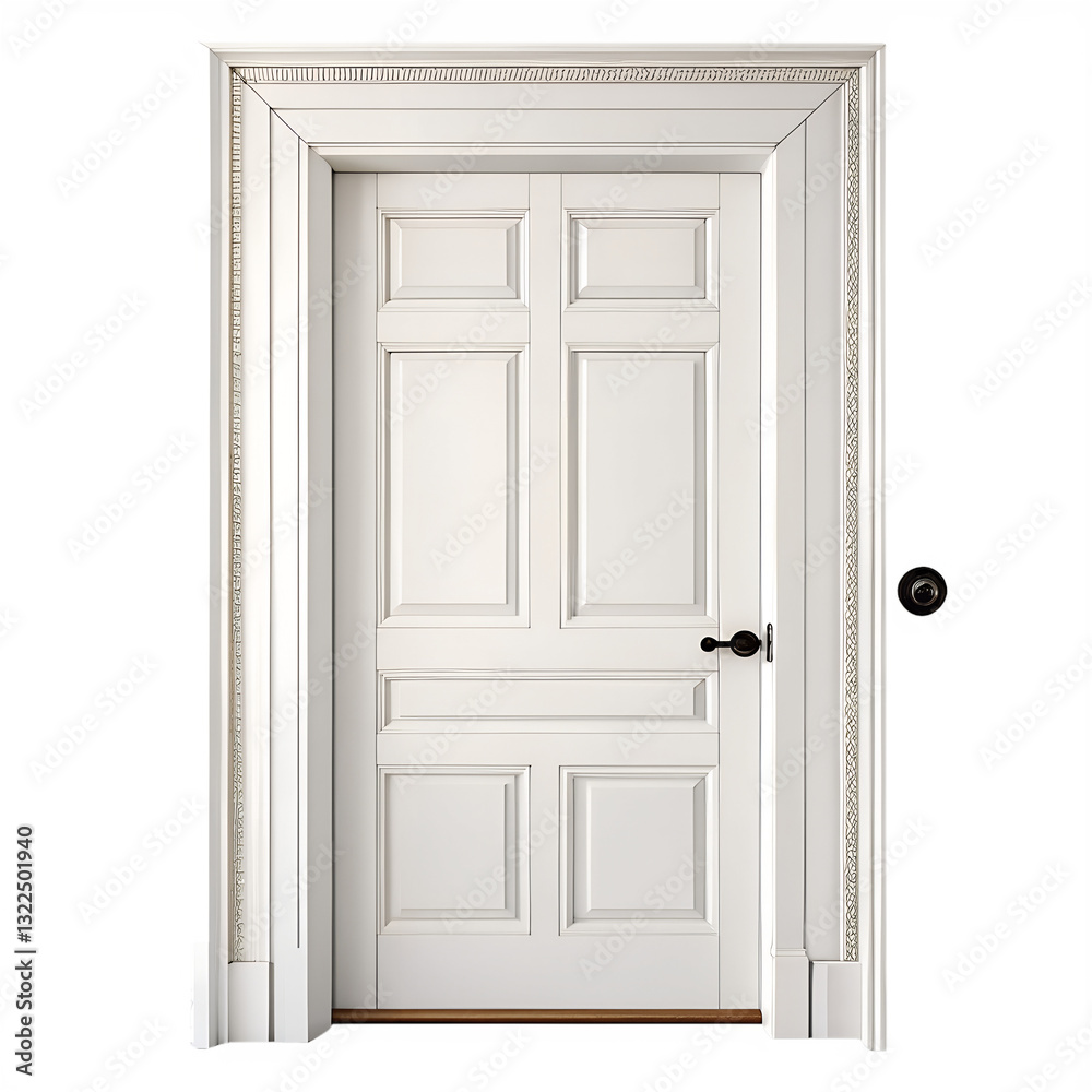 six-panel interior door with a traditional design six-panel interior door with a traditional design