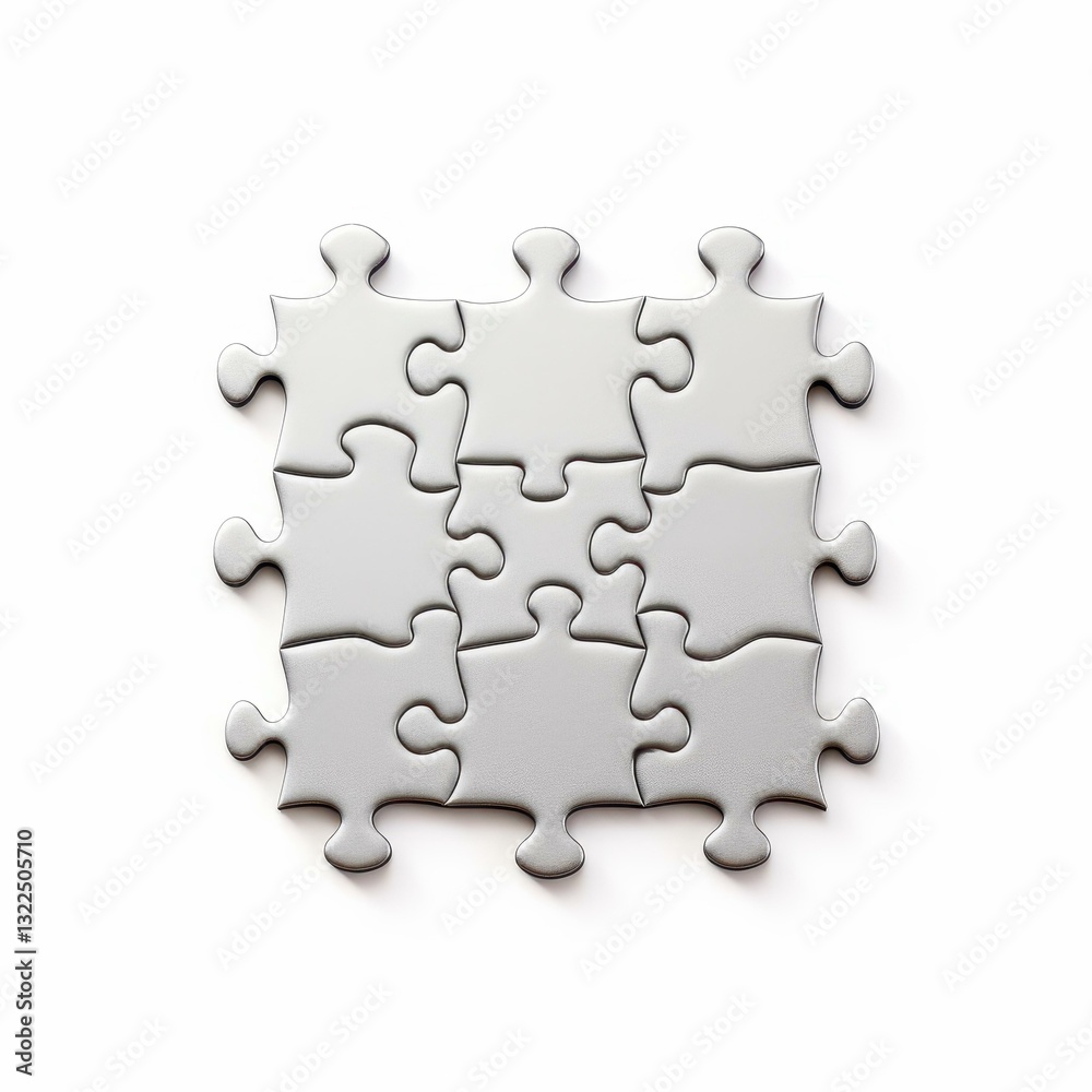 Fototapeta premium A fun di cut puzzle piece, standing out in white, perfect for creative projects and educational themes.