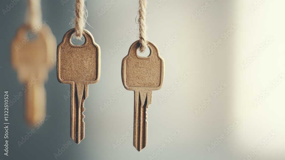 Keys on a string symbolize triumph and achievement, elegantly depicted in a minimal 2D style with a clear backdrop. Keys on a string symbolize triumph and achievement, elegantly depicted in a minimal 2D style with a clear backdrop.