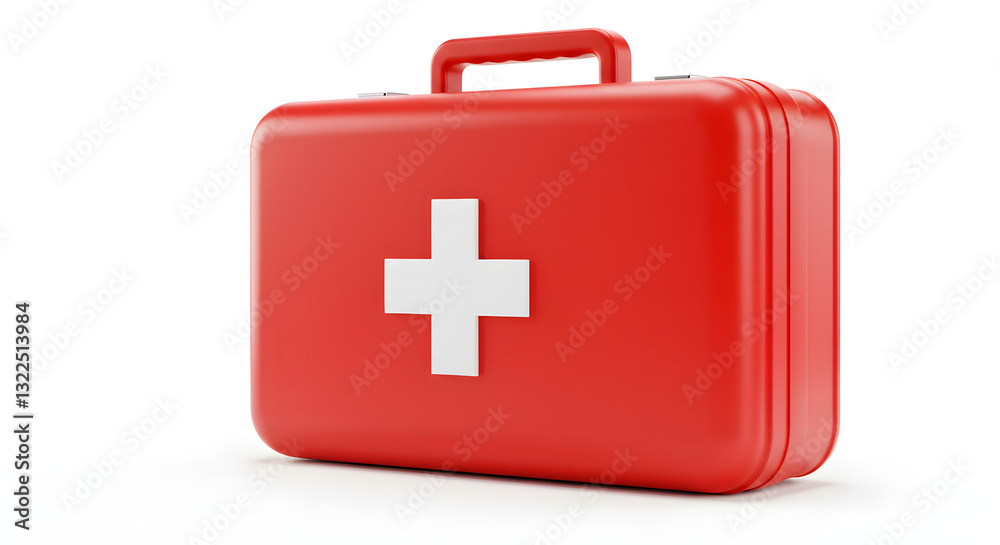 Emergency Medical First Aid Box with Healthcare Cross Symbol Emergency Medical First Aid Box with Healthcare Cross Symbol