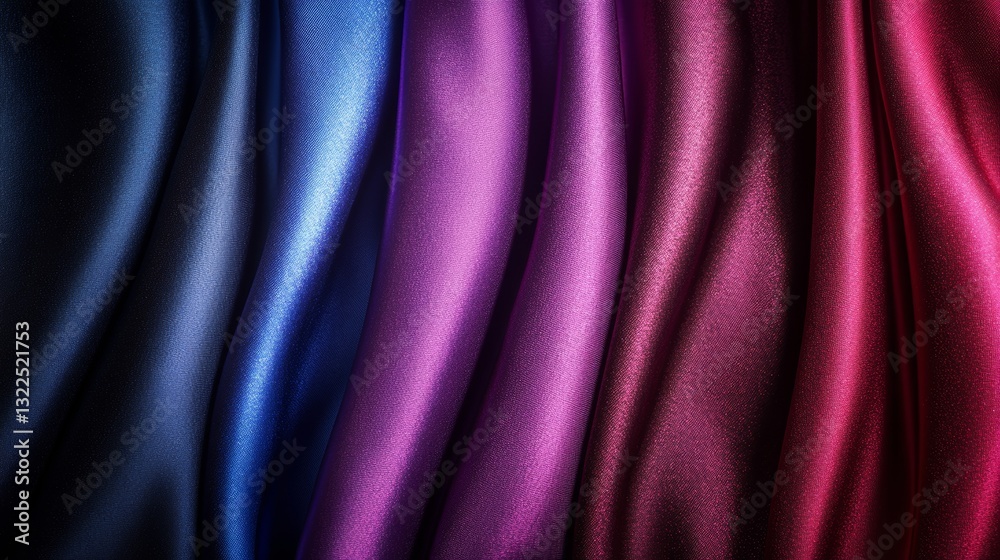 Fototapeta premium Rich Background Featuring Dark Blue Purple Red Burgundy Plum Wine Maroon Magenta Colors With Abstract Luxury Patterns Of Silk Satin Velvet Fabric