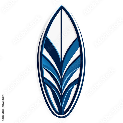Blue Surfboard Vector Icon for Beach, Surfing, and Water Sports Branding