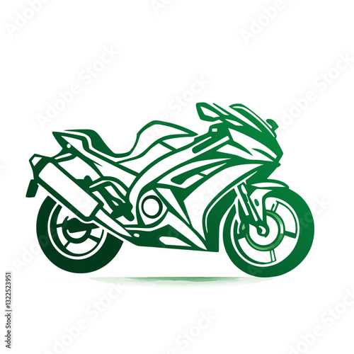 Green Sport Motorcycle Vector Illustration for Racing and Speed Concepts