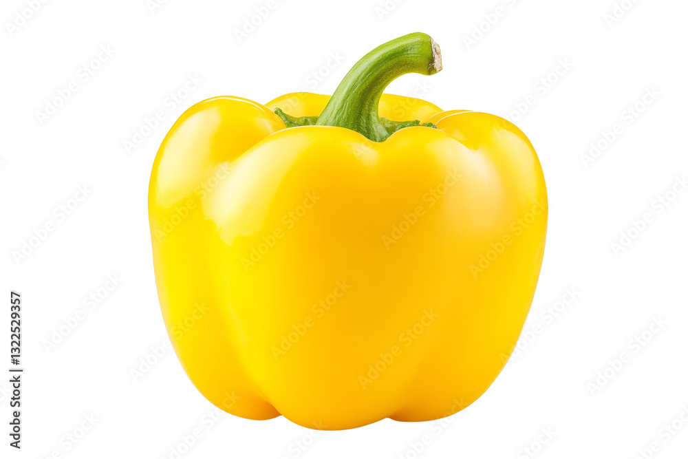 Yellow pepper is sitting on a white background, isolated