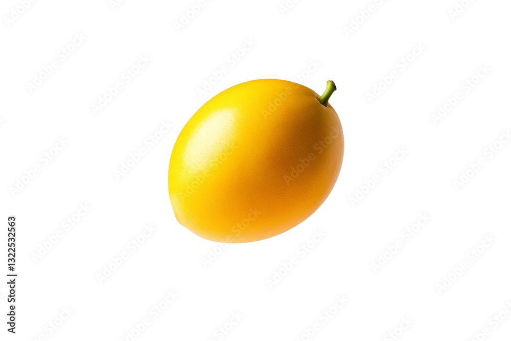 Yellow fruit with a green stem, isolated Yellow fruit with a green stem, isolated